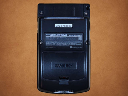 Black Game Boy Color OLED with Metallic Silver Buttons Back