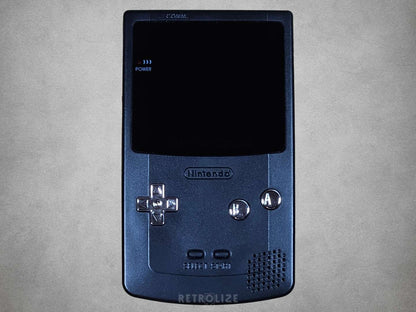 Black Game Boy Color OLED with Metallic Silver Buttons
