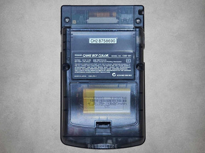 Smokey Black Nintendo Game Boy Color on a gray background Rear View