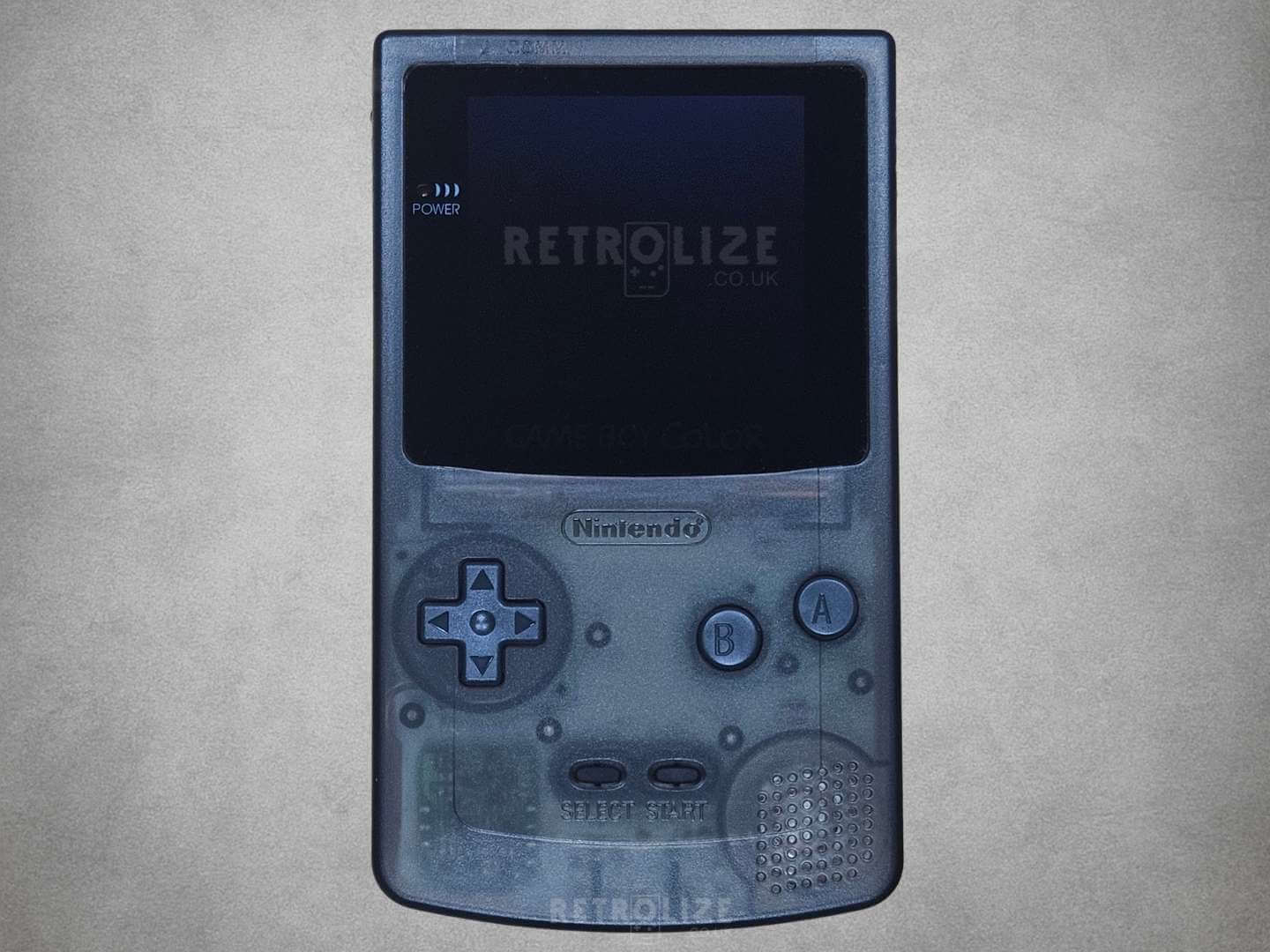 Smokey Black Nintendo Game Boy Color on a gray background