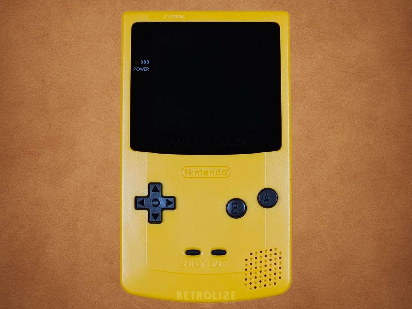 Yellow Dandelion Game Boy Color OLED with Black Buttons Screen Off