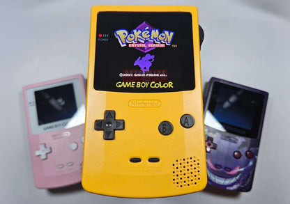 Nintendo Game Boy Color OLED Recharge 1800mAh - Recapped + Reflowed + Upgraded Audio - Yellow and Black