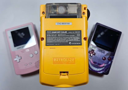 Game Boy Color OLED AMOLED Yellow and Black Back View