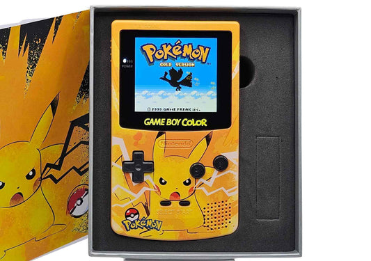 Game Boy Color IPS Pikachu Yellow Edition Front View
