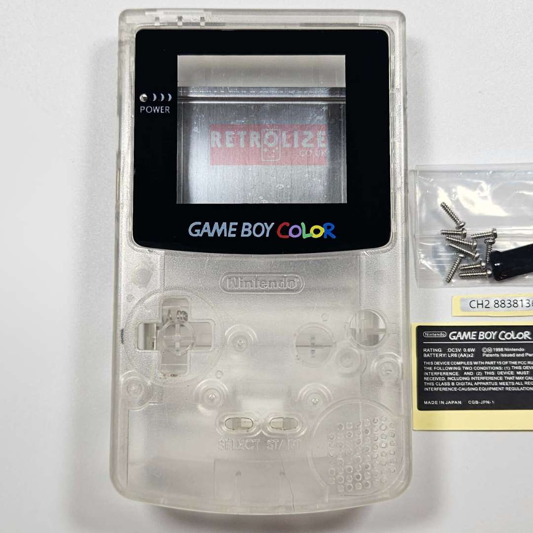 Neotones Ice Clear - Game Boy Color OEM Shell  Casing - Front