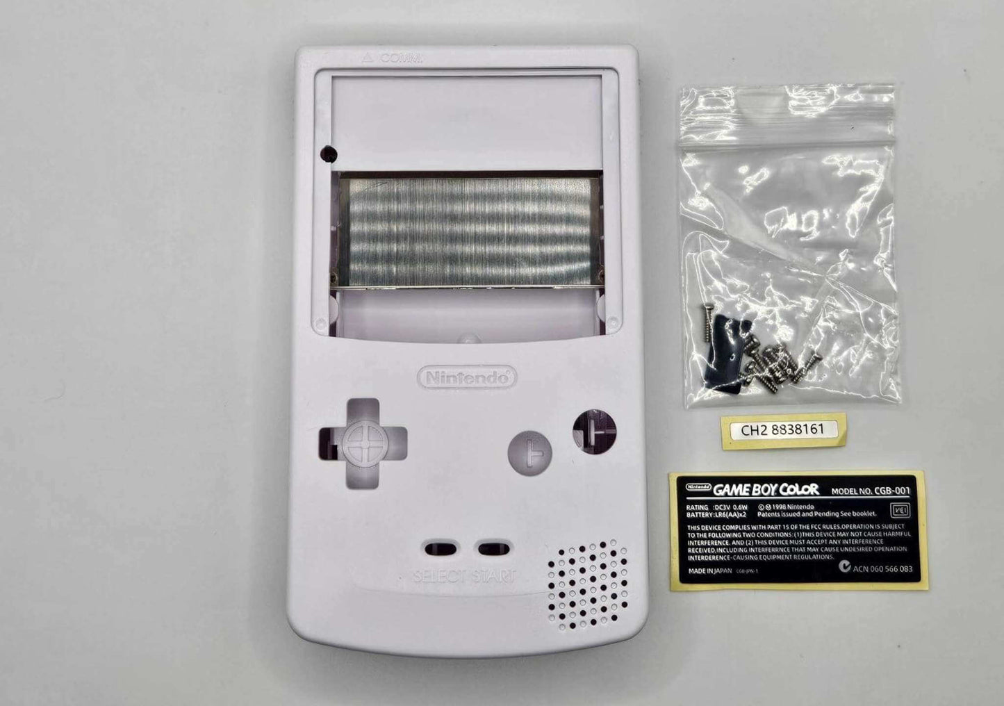 Nintendo Game Boy Color GBC Shell IPS Ready ABS Plastic - White