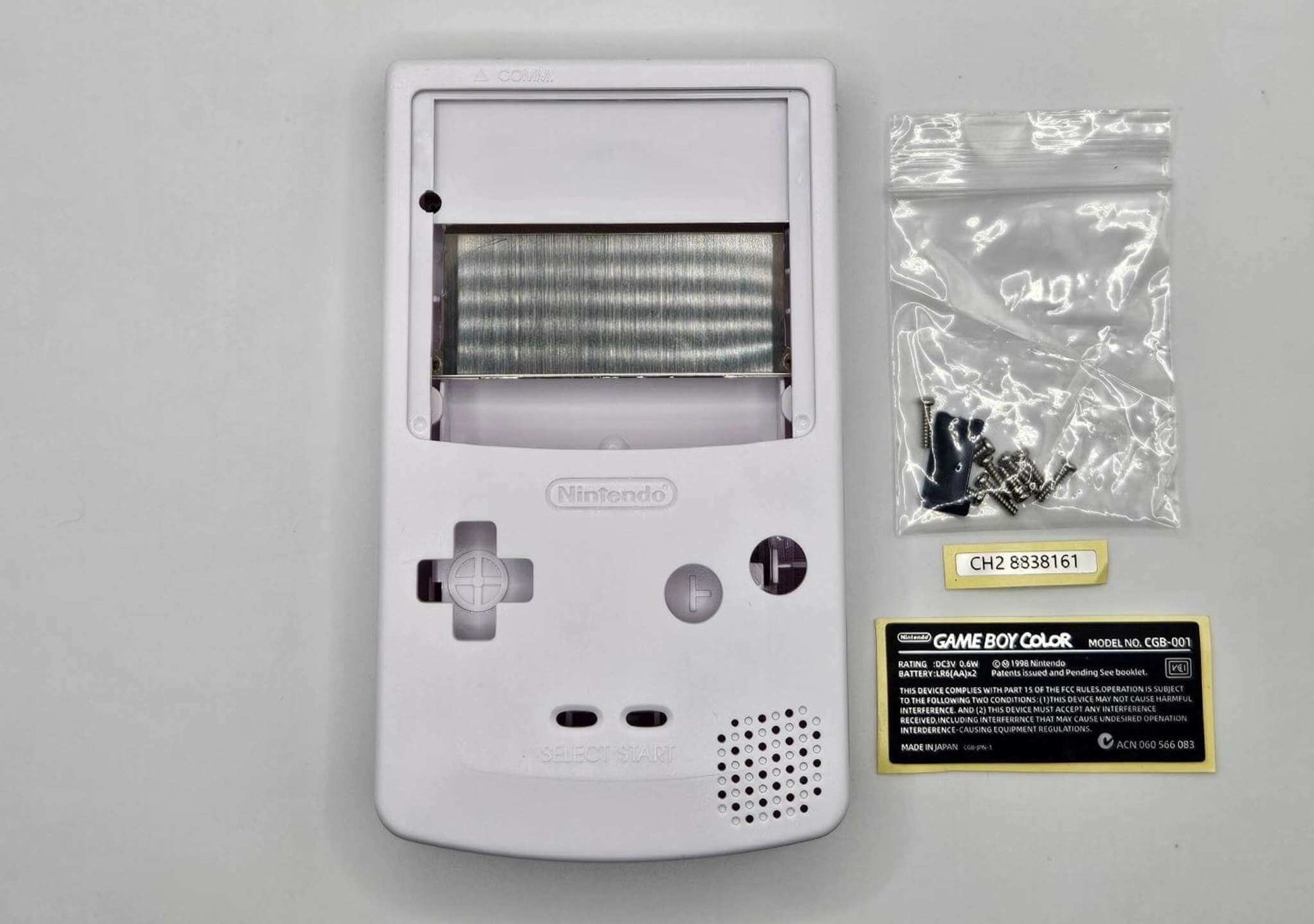 Nintendo Game Boy Color GBC Shell IPS Ready ABS Plastic - White