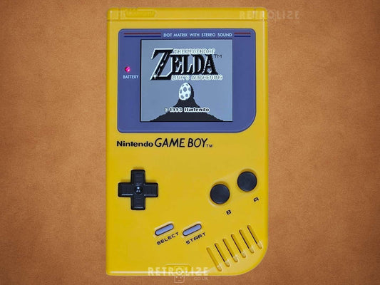 Nintendo Game Boy DMG-01 IPS - Rechargeable 3000mAh - Recapped + Reflowed -Yellow and Black