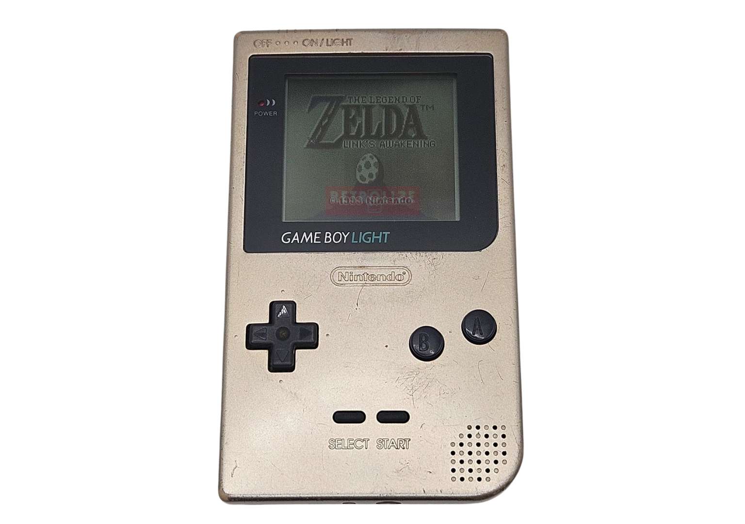 Game Boy Light MGB-101 Front View Zelda on Screen