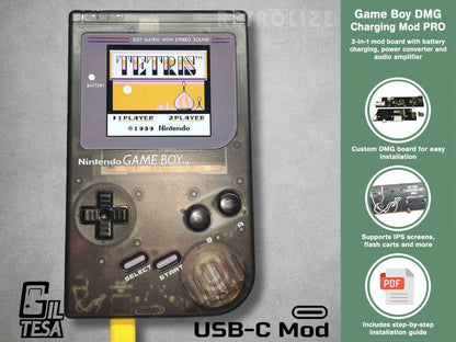 USB-C Charging Mod PRO by Giltesa - Game Boy DMG