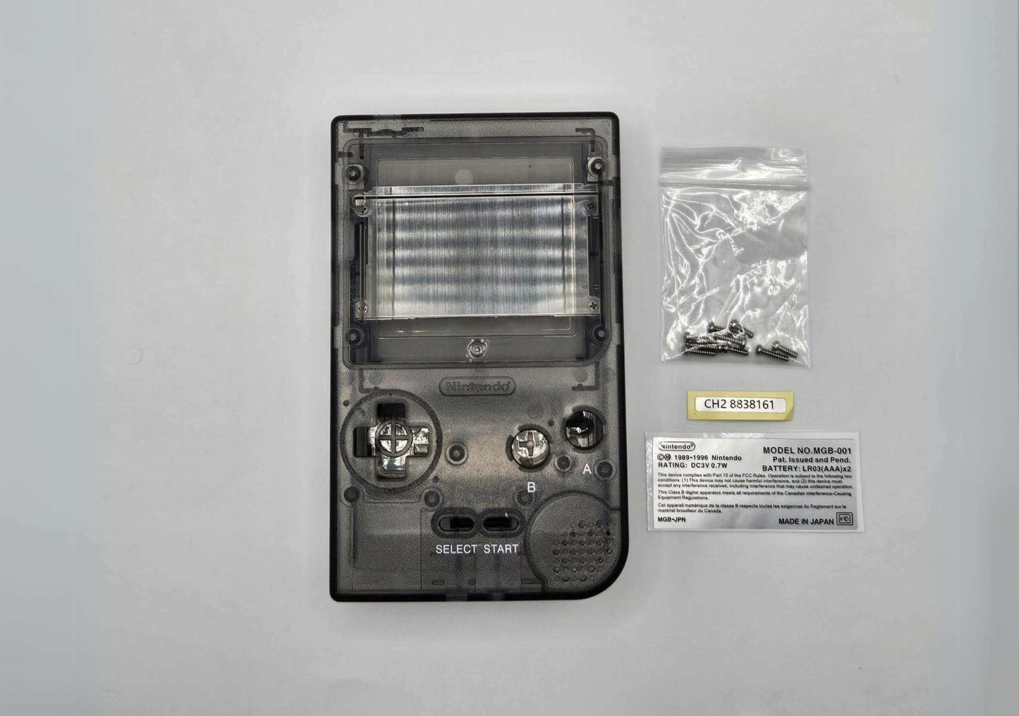 IPS Ready (No Cut) Smokey Black Game Boy Pocket GBP Replacement Shell