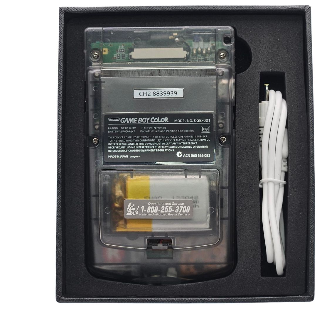 Game Boy Color IPS Rechargeable -  Smokey Black Back View