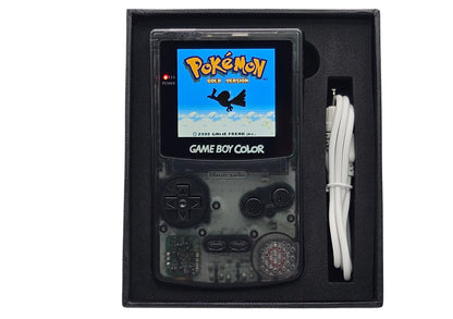 Game Boy Color IPS Rechargeable -  Smokey Black Front View