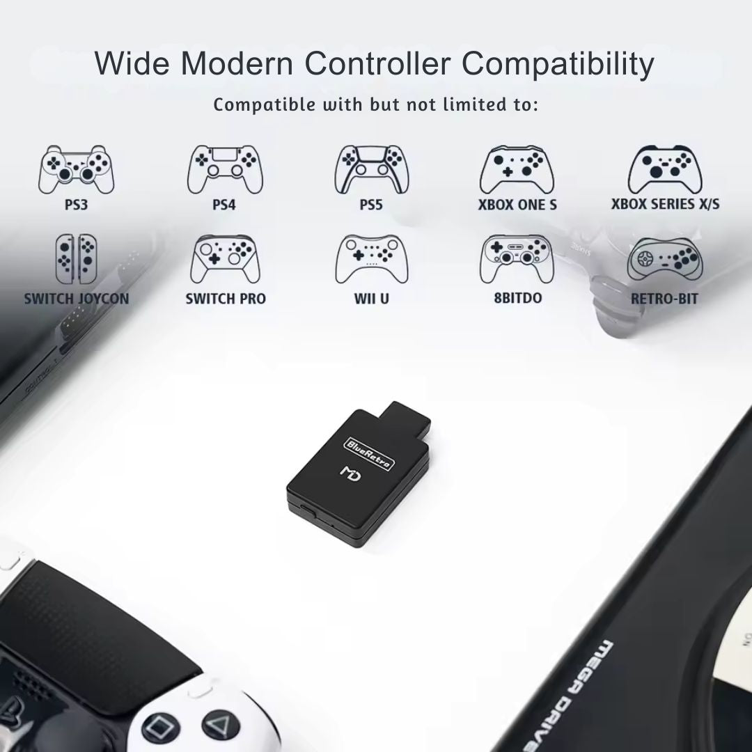 Sega Mega Drive Genesis MD BlueRetro Wireless Bluetooth Controller Receiver Controller Compatibility 