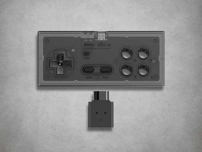 8BitDo N30 ES Controller Smokey Black on Grey Background