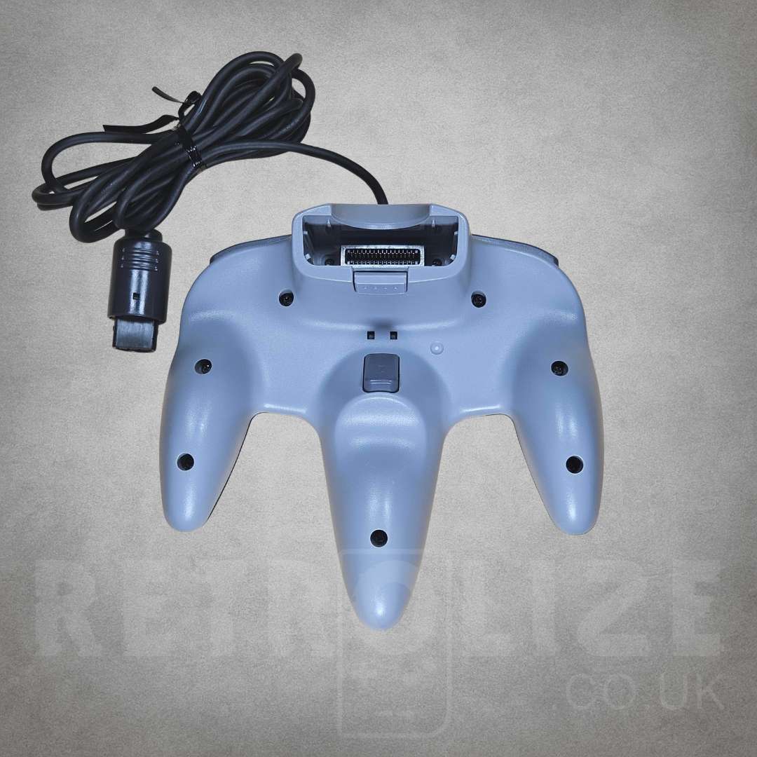 Black Nintendo 64 Controller Grey Back View