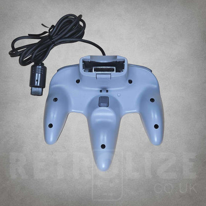 Black Nintendo 64 Controller Grey Back View