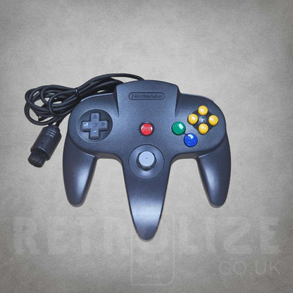 Black Nintendo 64 Controller Front View