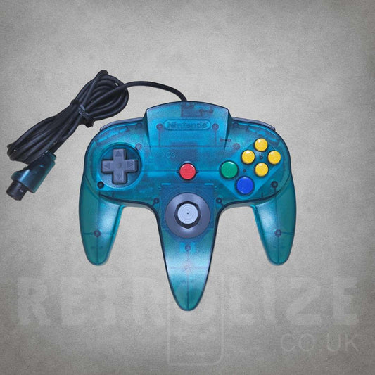 Ice Blue Nintendo 64 Controller Front View