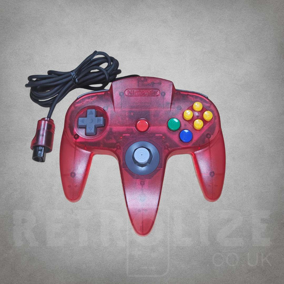 Watermelon Red Nintendo 64 Controller Front View