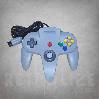 Classic Grey Nintendo 64 Controller Front View