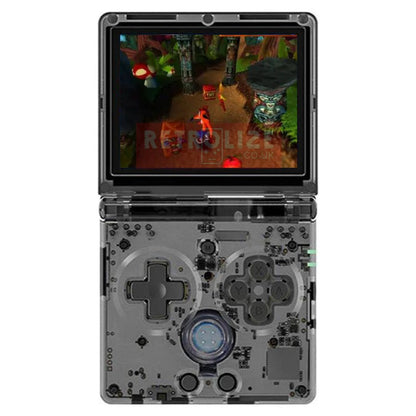 Anbernic RG35XXSP Retro Gaming Handheld Clear Black Front View