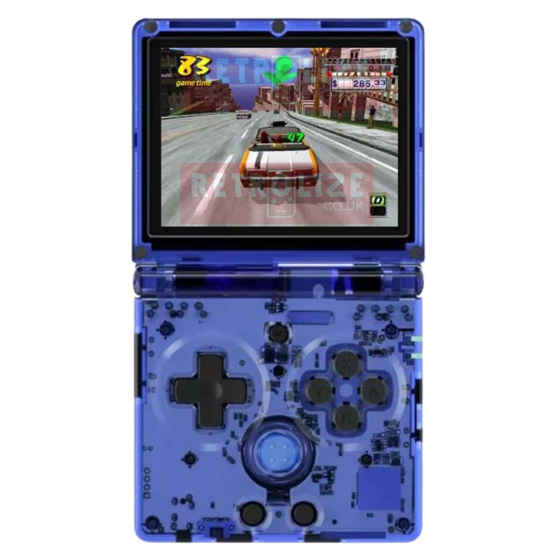 Anbernic RG35XXSP RG35XX SP Retro Gaming Handheld BluevFront View