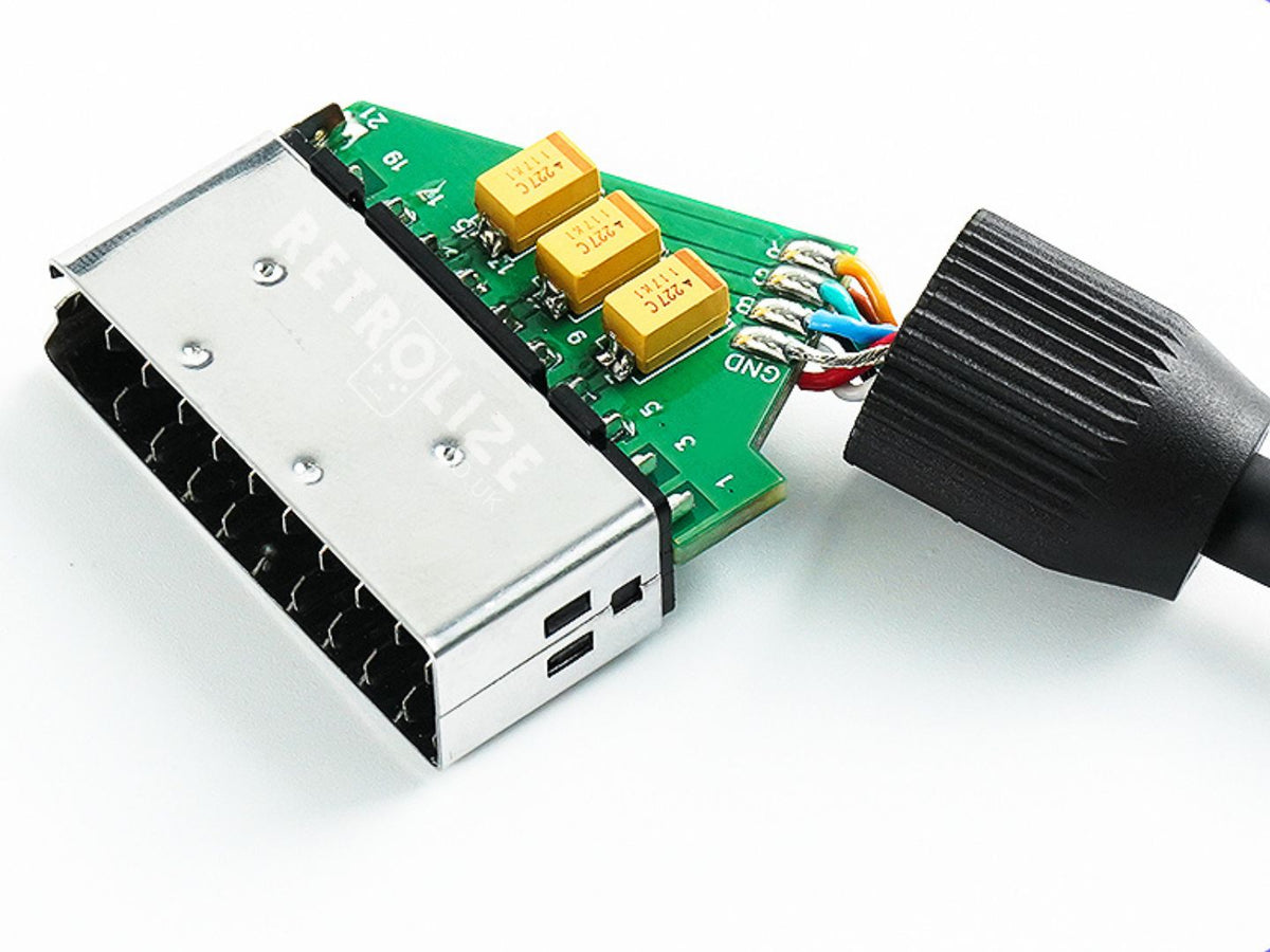 Nintendo Wii CVBS Sync RGB SCART cable internal PCB