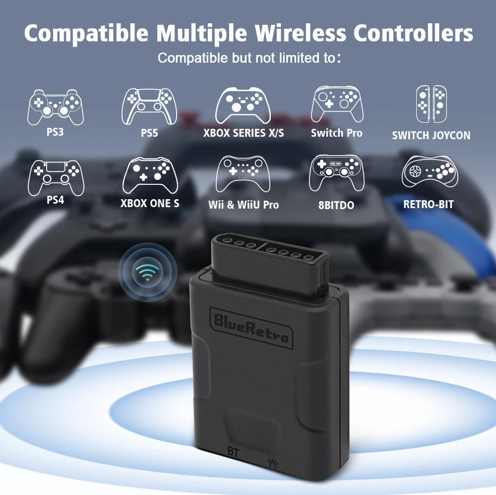 Blue Retro BlueRetro Super Nintendo SNES Wireless Bluetooth Controller Receiver Compatibility