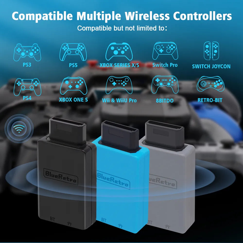 Blue Retro BlueRetro Sega Saturn Wireless Bluetooth Controller Receiver Compatibility