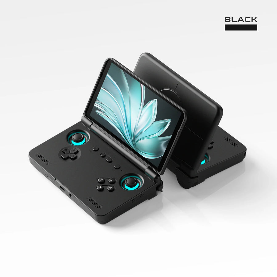 Retroid Pocket Flip 2 black clamshell Android retro gaming handheld console