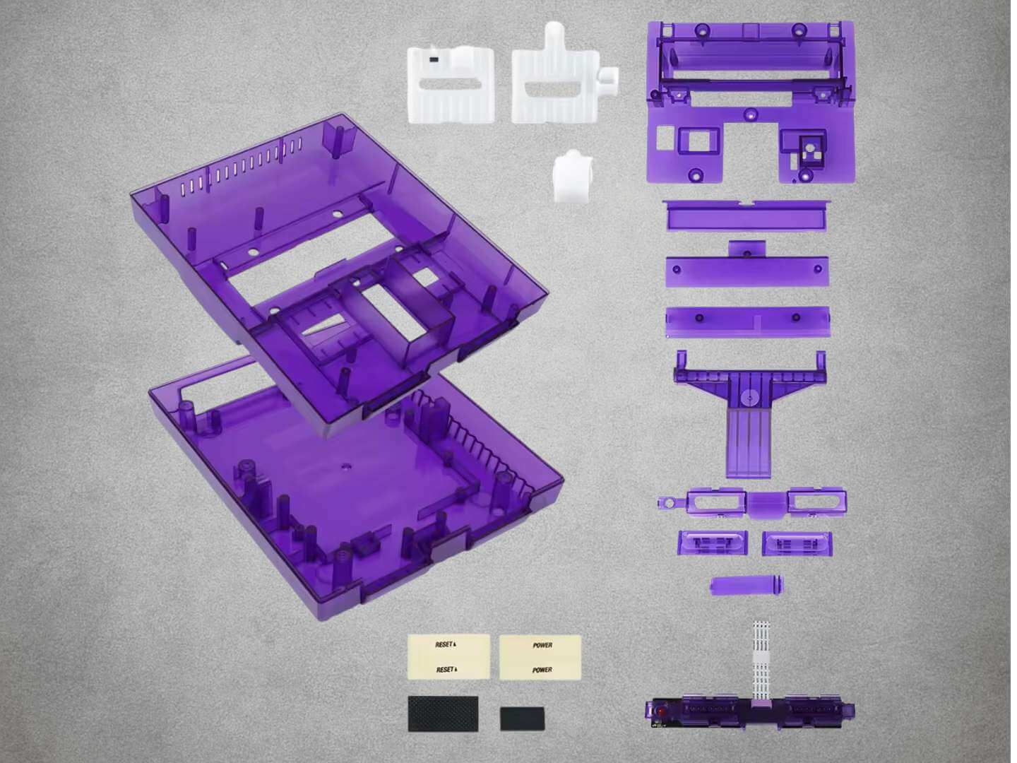 Super Nintendo US Console Shell Purple Gloss Finish All Included Parts