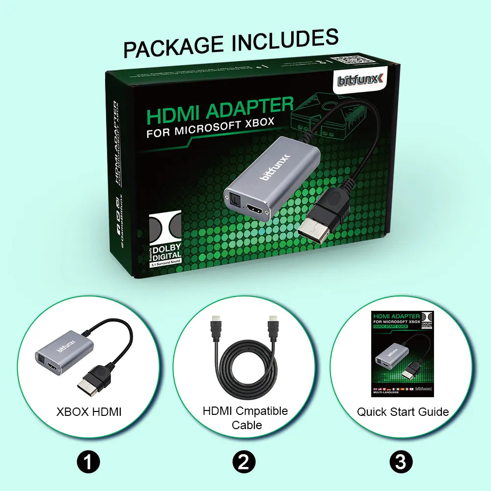 HDMI Adapter 1080p Dolby 5.1 Surround Sound Support - XBOX OG